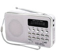 L-938 plugin speaker in white with button controls for MP3 and gospel playback