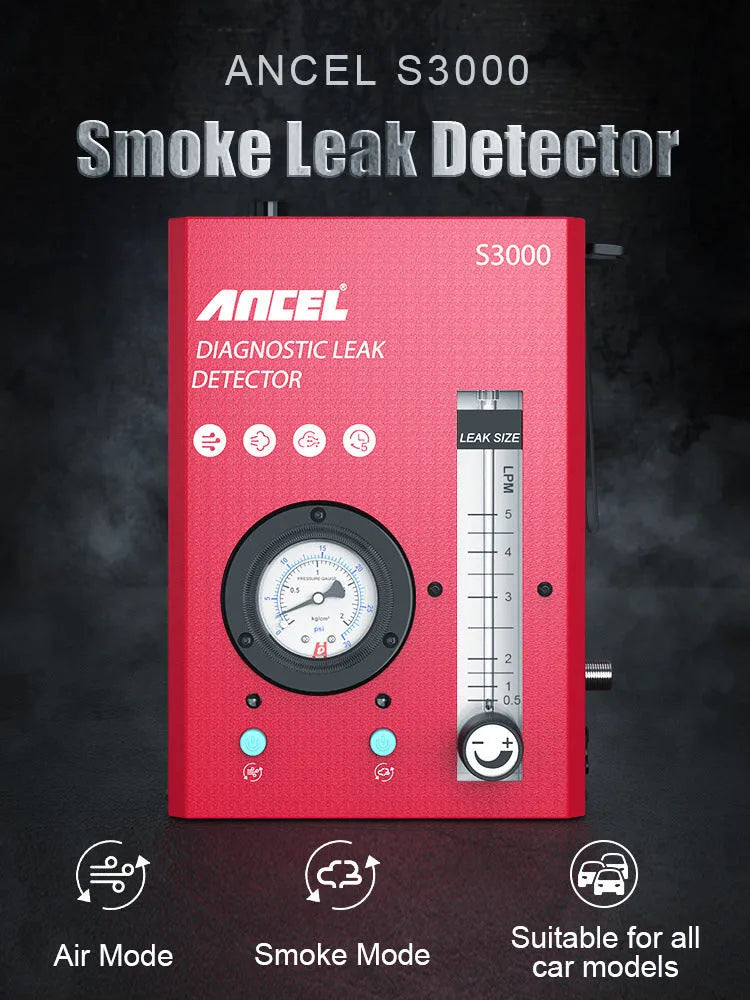 S3000 car vacuum leak and engine smoke detector tool for 12V automotive diagnostics
