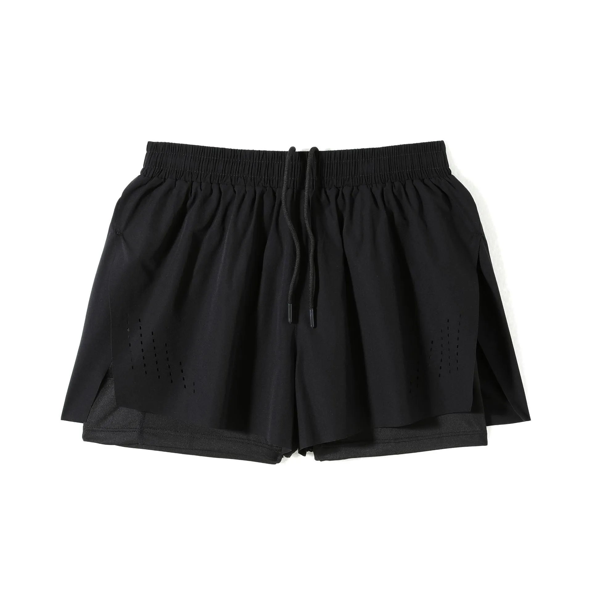 Men's micro-elastic nylon sports shorts with side slits in turmeric, night blue, or black colours