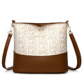 Brown retro soft leather messenger bag with three-dimensional pocket and horizontal square shape