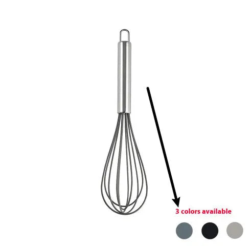 12-piece black silicone kitchen utensil set including spatula, spoon, and claw tools in a rotating storage bucket on a kitchen counter.