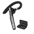 Black mono Bluetooth headset with over-ear hook showing single earpiece.