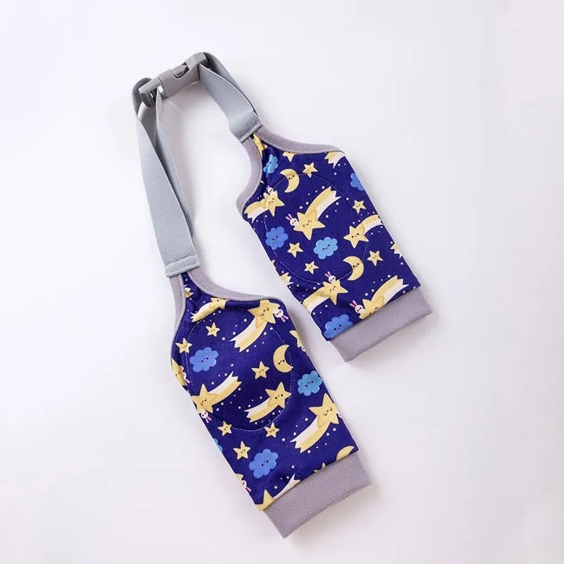 Adjustable dog knee protector sleeve with elbow padding and matching scarf in blue, grey or yellow colours