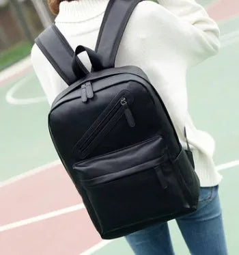 PU men's shoulder bag with soft surface, double straps, and soft handle in square vertical shape