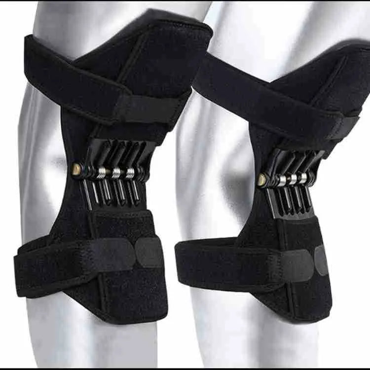 Black and white knee pads for patella joint protection outdoor sports