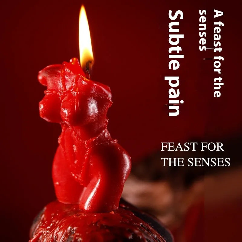 Low-temperature soy wax fragrance candles in rose red, pink, and purple colours for sensual use.