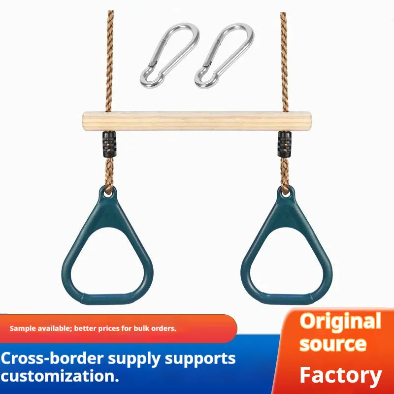 Children's horizontal bar wood plastic arm exercise equipment 57.5x169 cm 300 lbs load red green