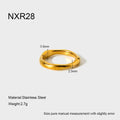 Irregular wave stainless steel ring in colour NXR28 on a plain background, unisex size No 6