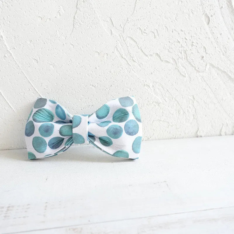 Polyester pet bow collar accessory in Bubble colour, sizes XS to XL, 10-11cm length and 6cm width