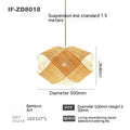 Bamboo woven rattan ceiling lamp pendant chandelier New Chinese style 80cm diameter for restaurant