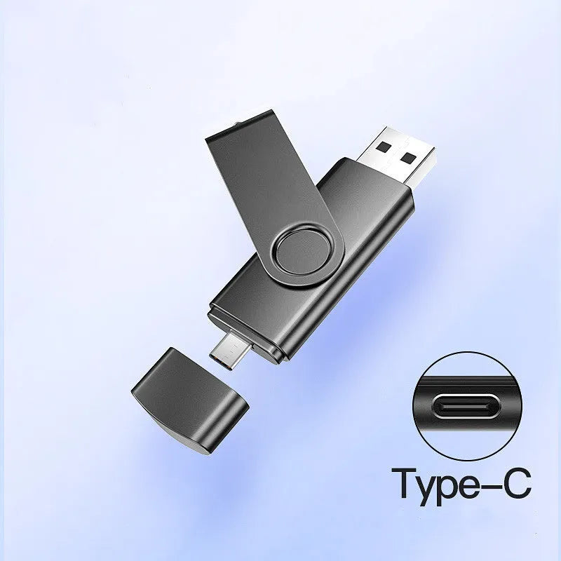Computer dual-use U disk USB 2.0 flash drive matte aluminium alloy exterior blue colour