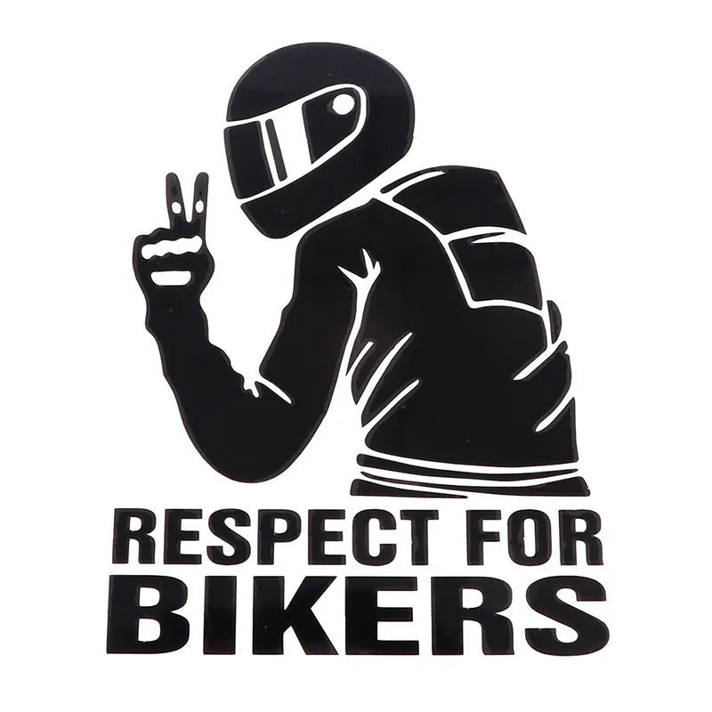 15x11cm motorbike respect decal sticker showing reflective and 3D carbon fibre colour options