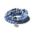 Vintage angel echeveria stone bracelet with geometric lotus charm for women.