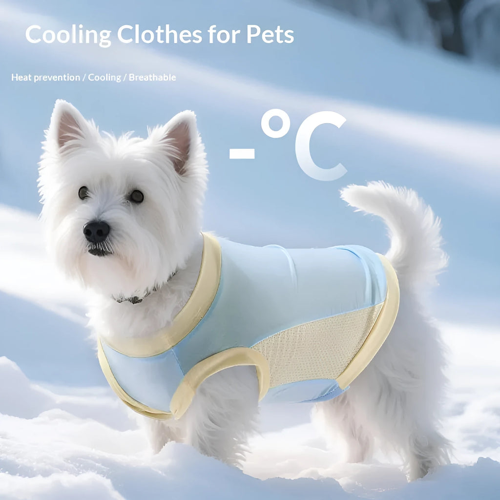 Pet ice silk sun protection vest in cherry blossom pink, unisex design for cats and dogs