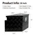 26-inch black aluminium T-casting toolbox with foam-lined interior for tool organisation