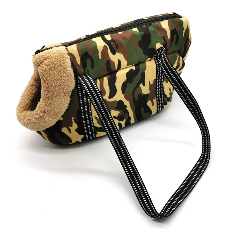 Multi purpose warm canvas cotton pet carrier in camo style for dogs and cats, size S and L