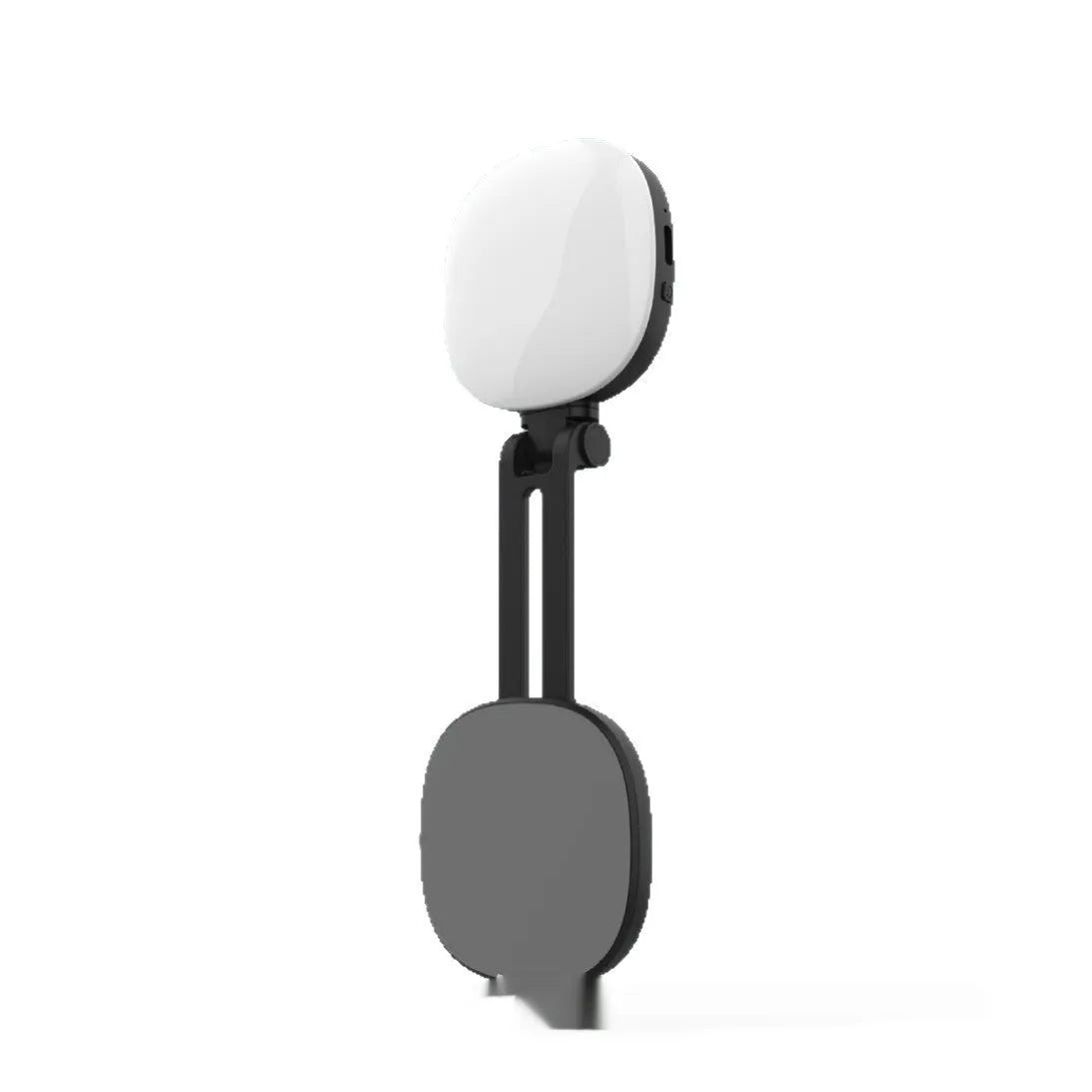 Black and white mobile phone magnetic selfie fill light with makeup mirror showing three colour temperature settings