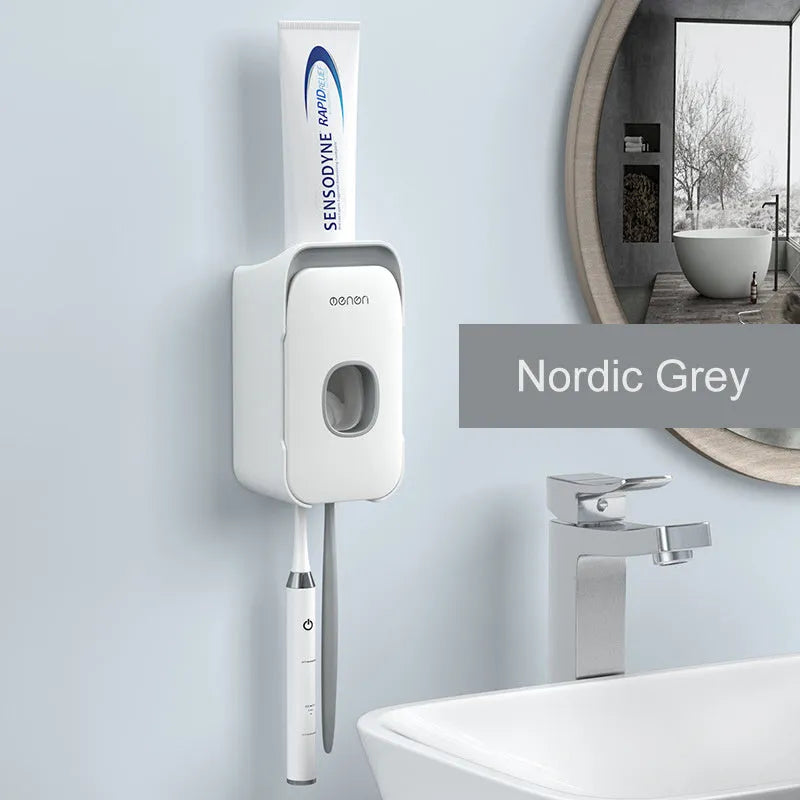 Automatic toothpaste dispenser with touch sensor on wall-mounted ABS plastic housing