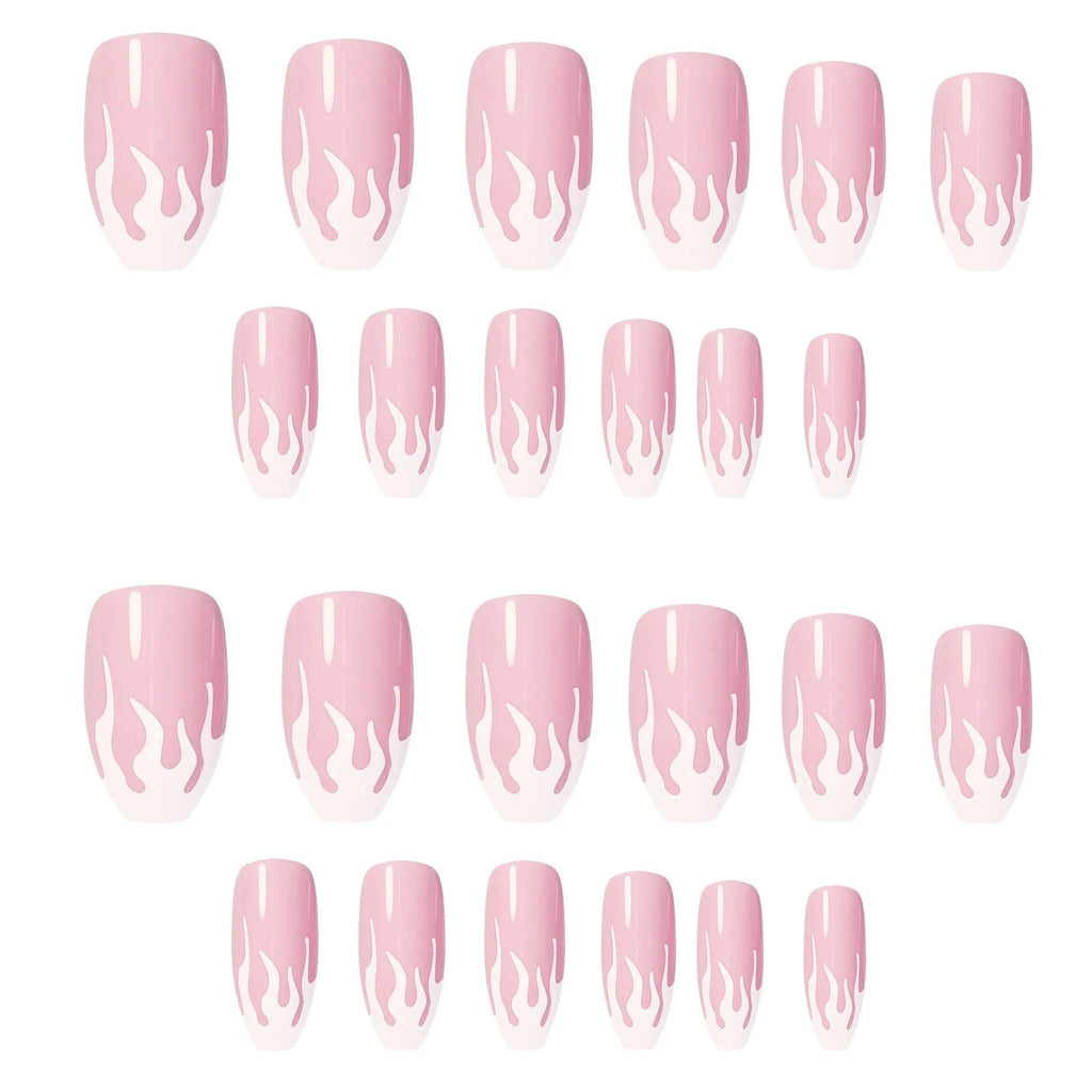 24 piece wearable fake nail patch set with glue, waterproof and detachable, Hot Girl style