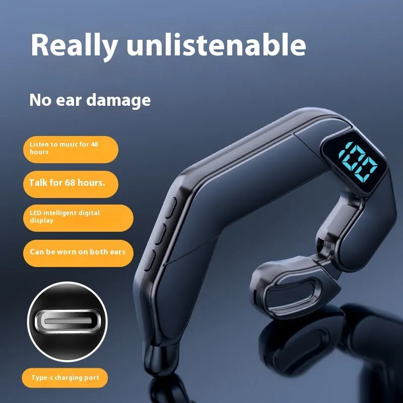 Bone Conduction V19 Bluetooth ear-mounted headset with power display, available in five colours