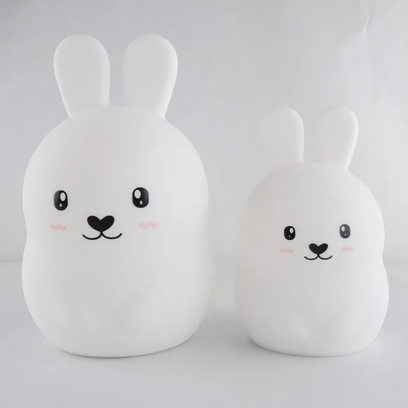 Silica gel LED nightlight with silicone shade, USB power, and two face styles: Happy and Smile