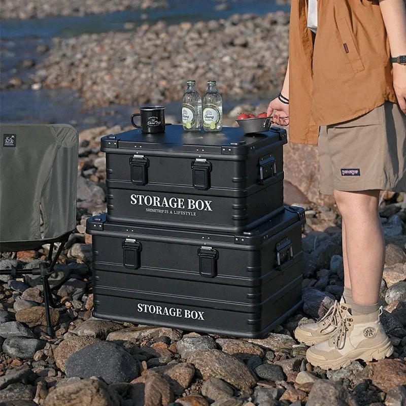 Waterproof vehicle-mounted storage box for car boot organisation in army green colour