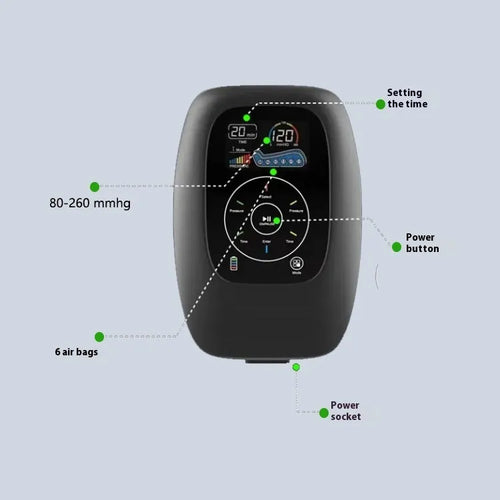 Air wave pressure leg arm waist massager unit with handheld remote control in L XL XXL sizes