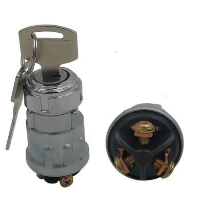 Pure copper car ignition switch with a key for trucks and forklifts.