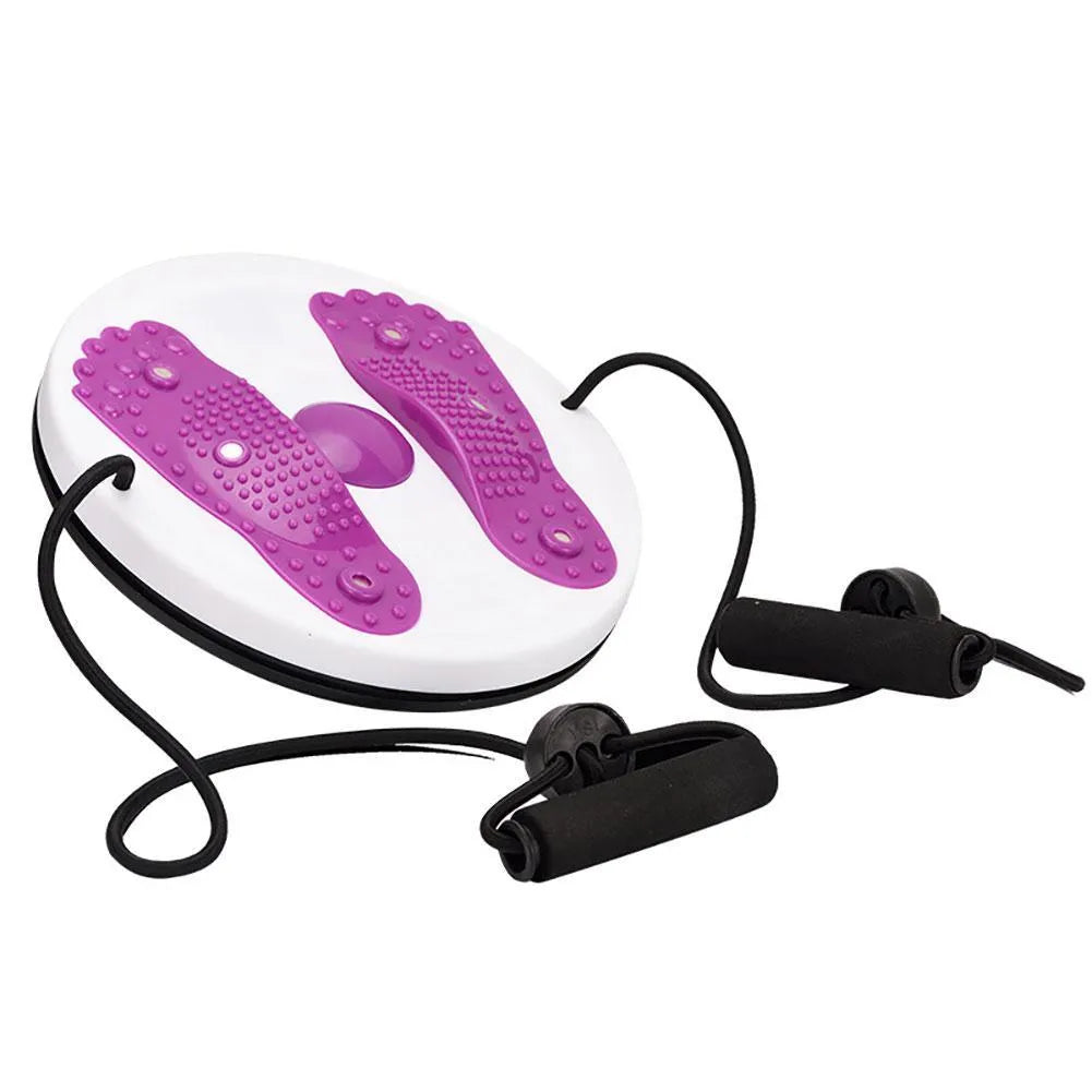 27.5cm waist twisting machine with pull rope in purple, green, rose, or pink for home office outdoor fitness