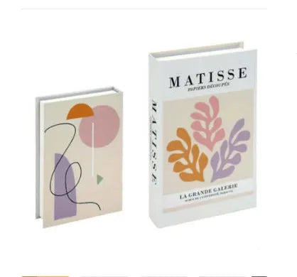 Modern minimalist fake book decorative prop in soft sample style, paper construction, multiple colour options