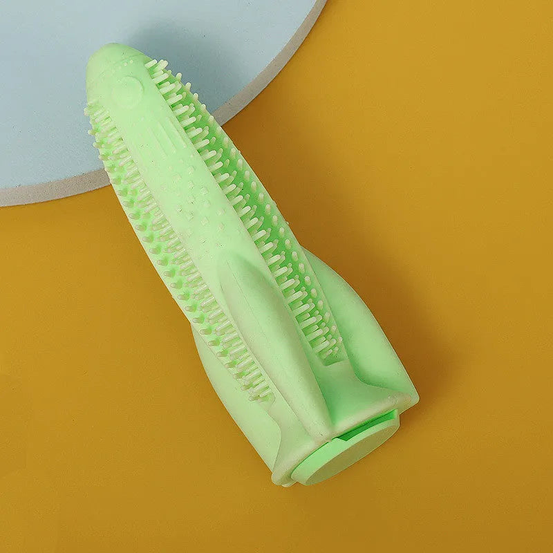 Pet leaky ball rocket shape teething stick in solid colour, 15cm, for dogs