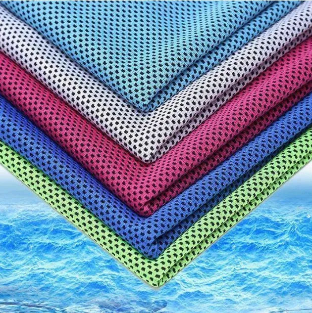 Blue sports quick-drying cooling towel 30x100cm for gym and outdoor use