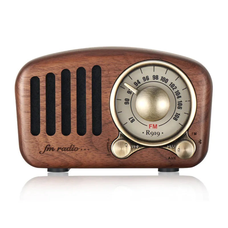 Retro wooden wireless mini Bluetooth speaker in cherry wood or walnut finish