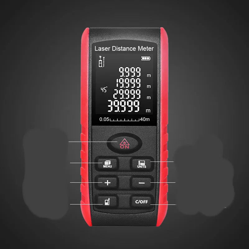 Hand-held laser range finder measuring instrument with compact ABS construction