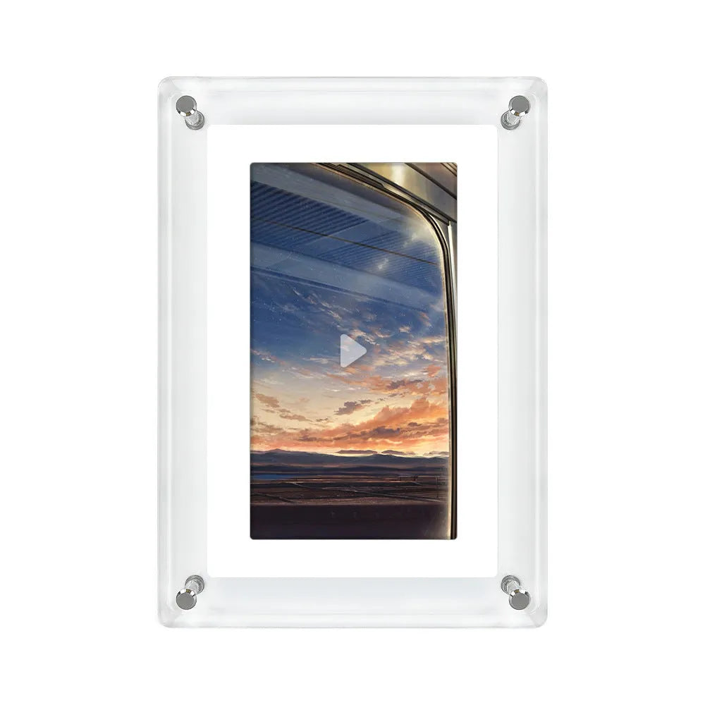 5-inch transparent acrylic digital photo frame with full angle IPS screen and rear bracket
