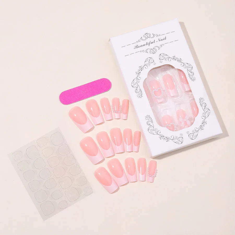 French manicure nail stickers with love pearl pattern design in colour XD93