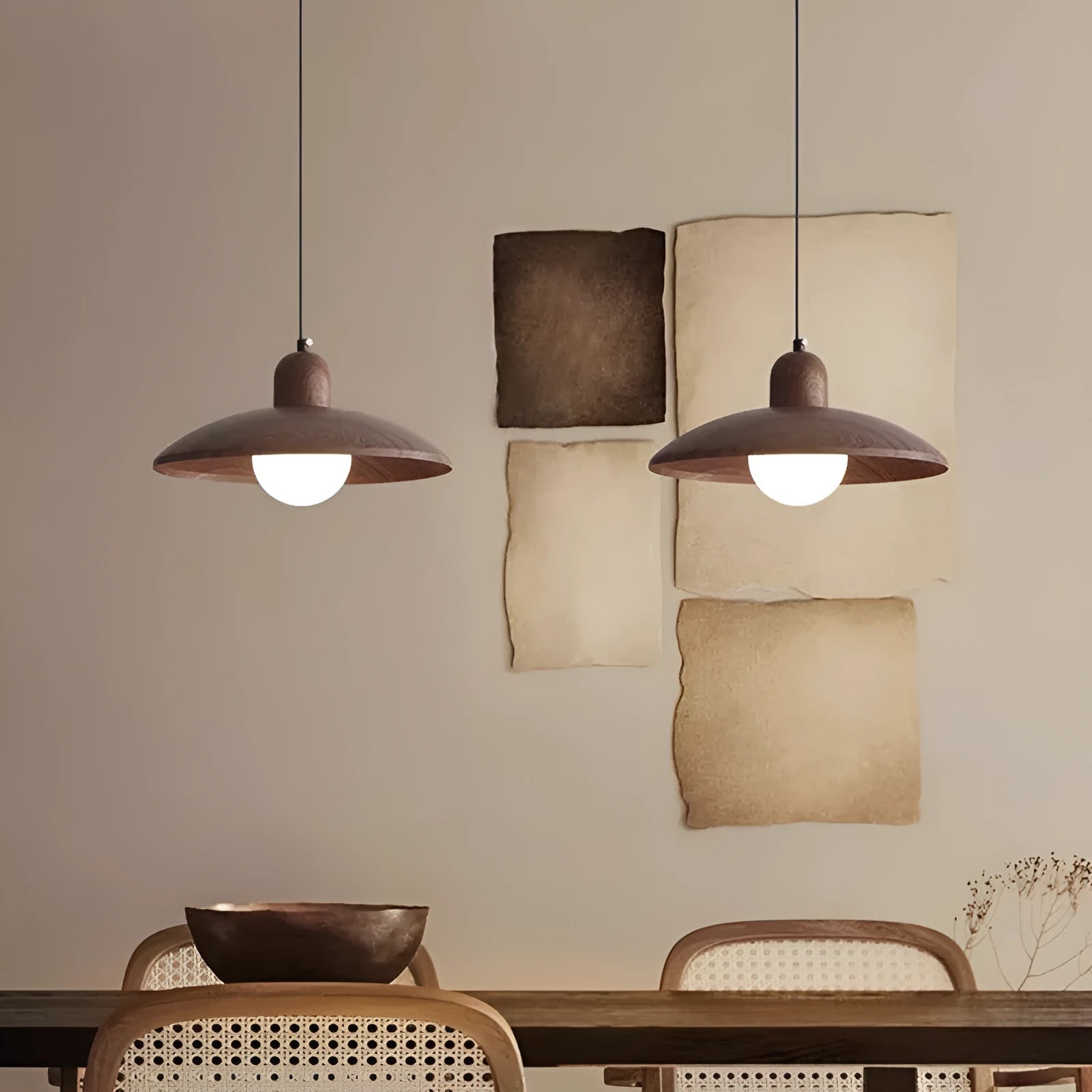 Japanese retro wood colour chandelier 30cm for restaurant bar bedroom
