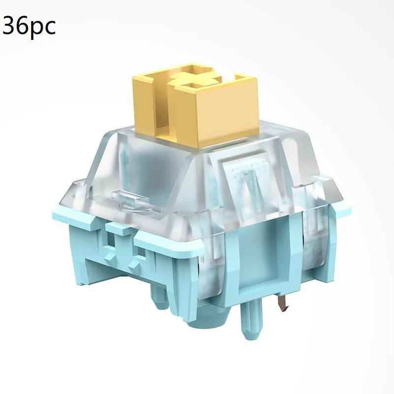 36 Sea Salt Lemon PRO colour mechanical keyboard switches with MX stems.