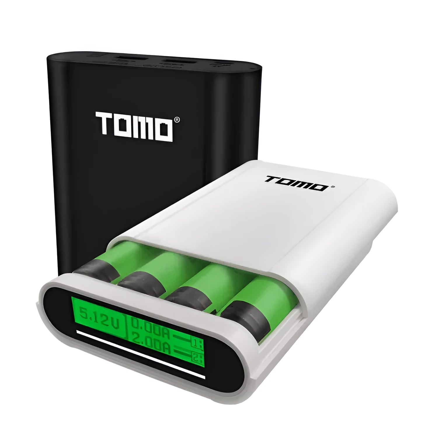 DIY mobile power box kit for 18650 batteries showing LCD display and dual ports