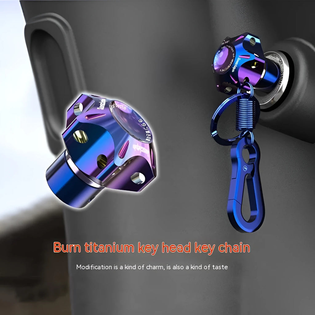 T6 aluminium alloy universal motorcycle key covers in plum blossom, hexagonal, and five-pointed star designs