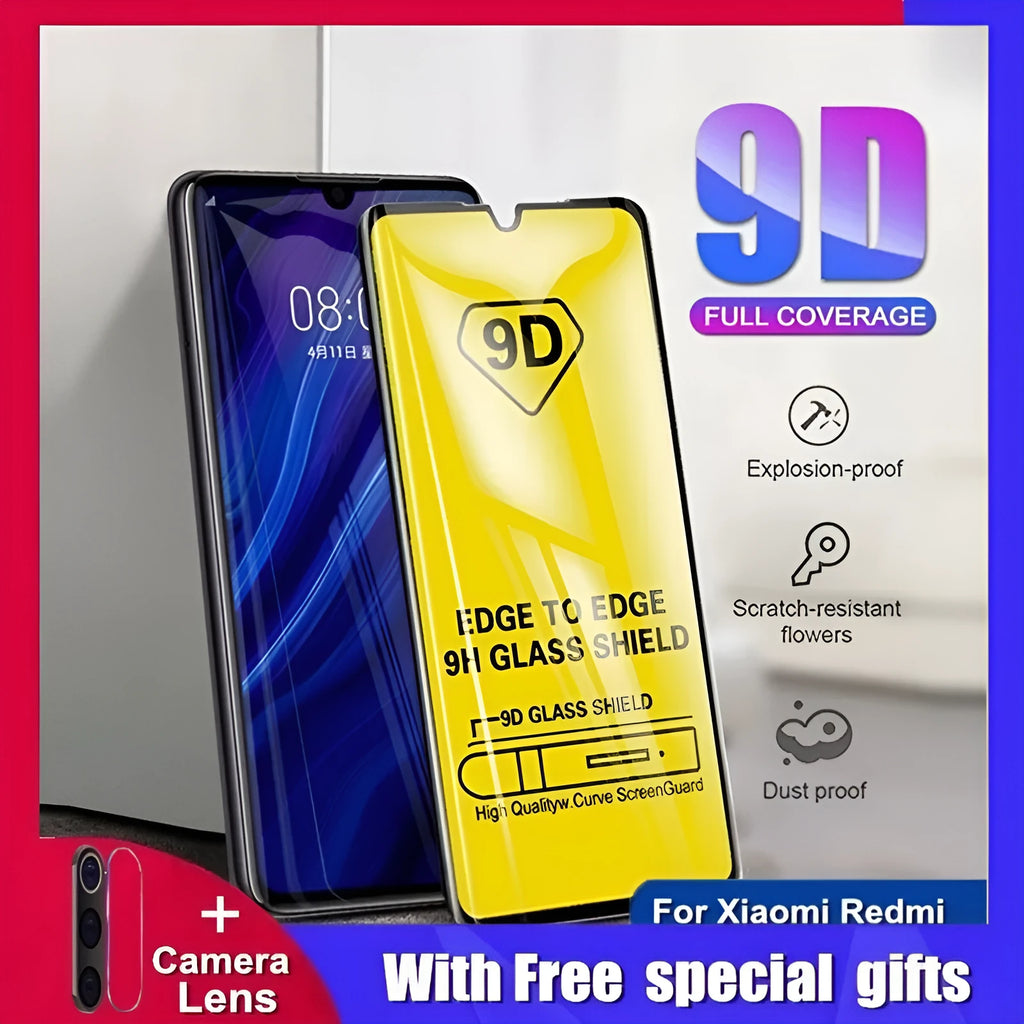 Full glue tempered glass screen film for Xiaomi phones, black or white, front film with anti scratch and anti fingerprint.