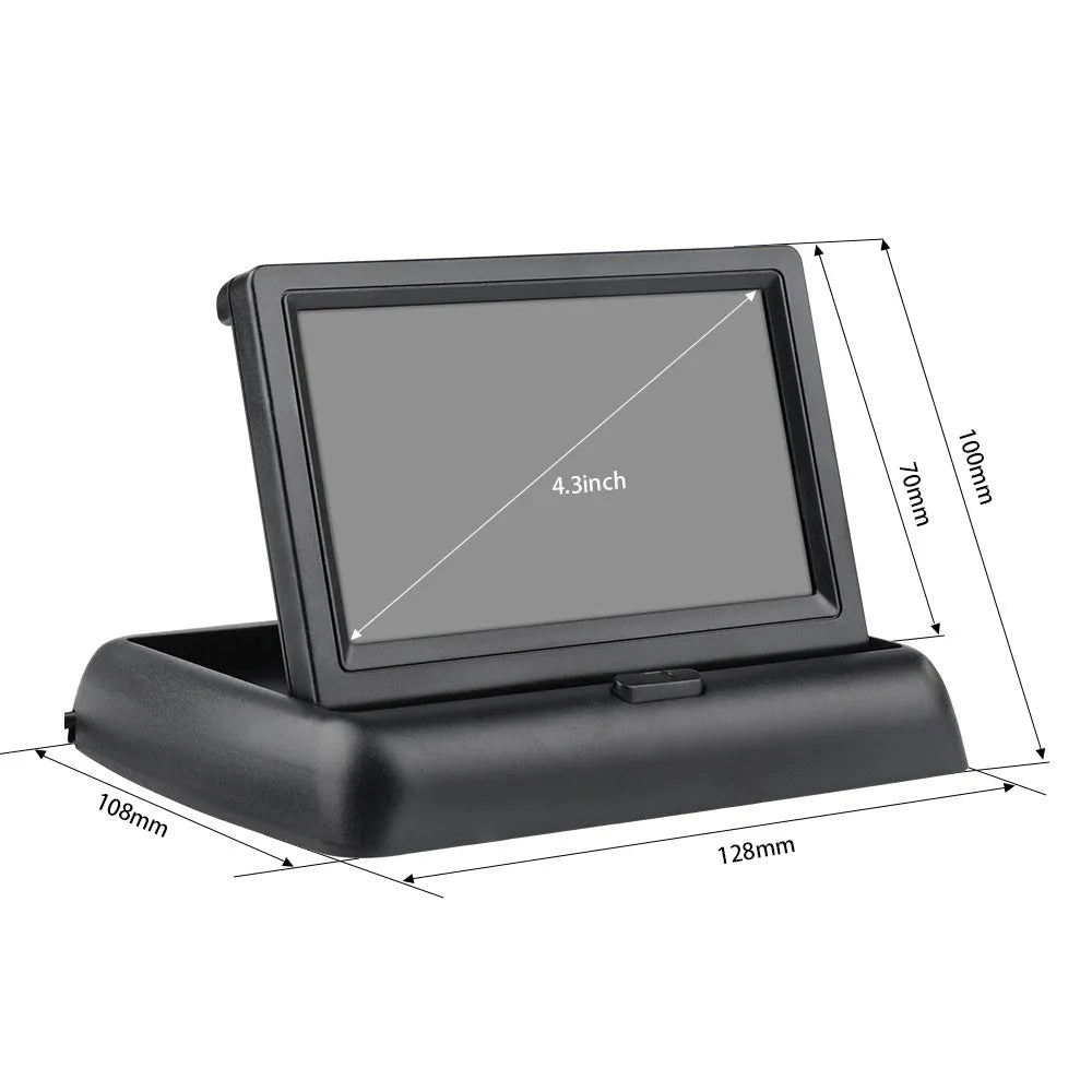 Car reversing camera with 1/4" colour CCD, 170-degree horizontal view, 12 LED night vision, IP67 waterproof, and OSD guide line.