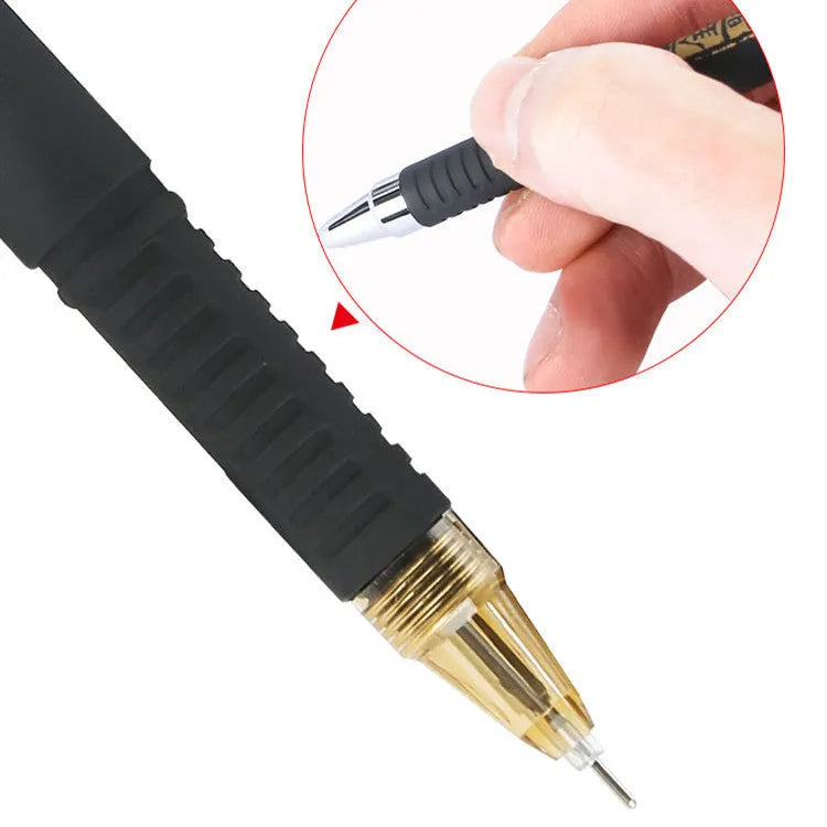 Set of eight carbon black gel pens for students with quick-drying ink and anti-fatigue design