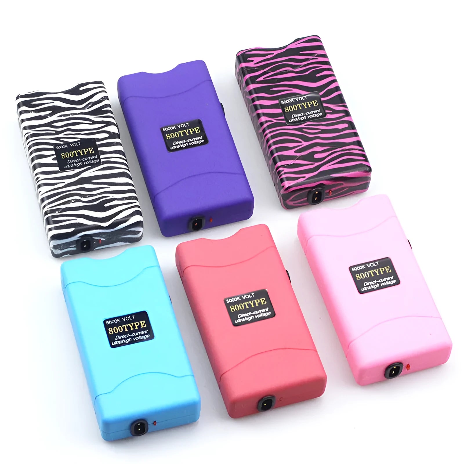 Women's self-defence multi-function flashlight in multiple colour options including purple, blue and pink