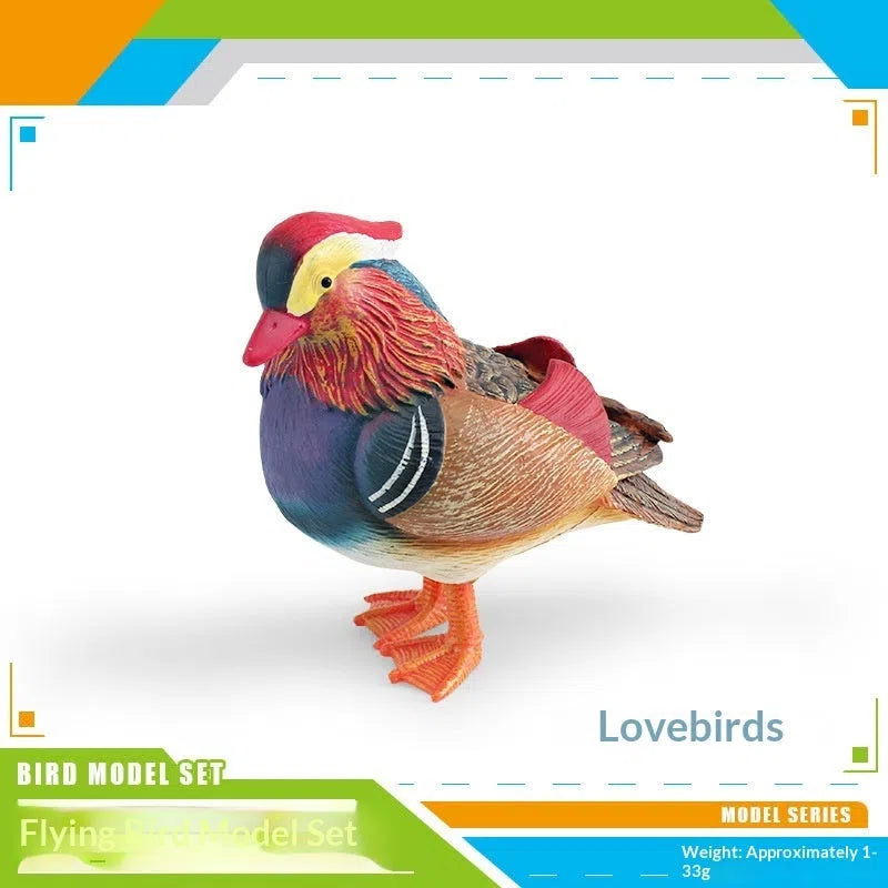 Handmade PVC mandarin duck and sparrow figurine for bonsai, garden, and home decoration