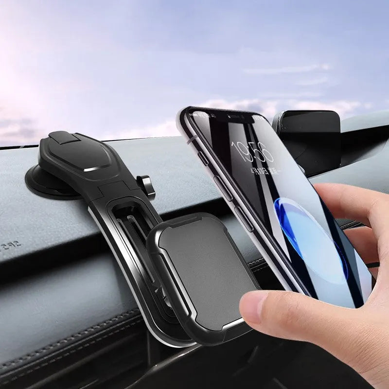 Car centre console magnetic suction cup bracket universal plastic phone holder black colour on dashboard