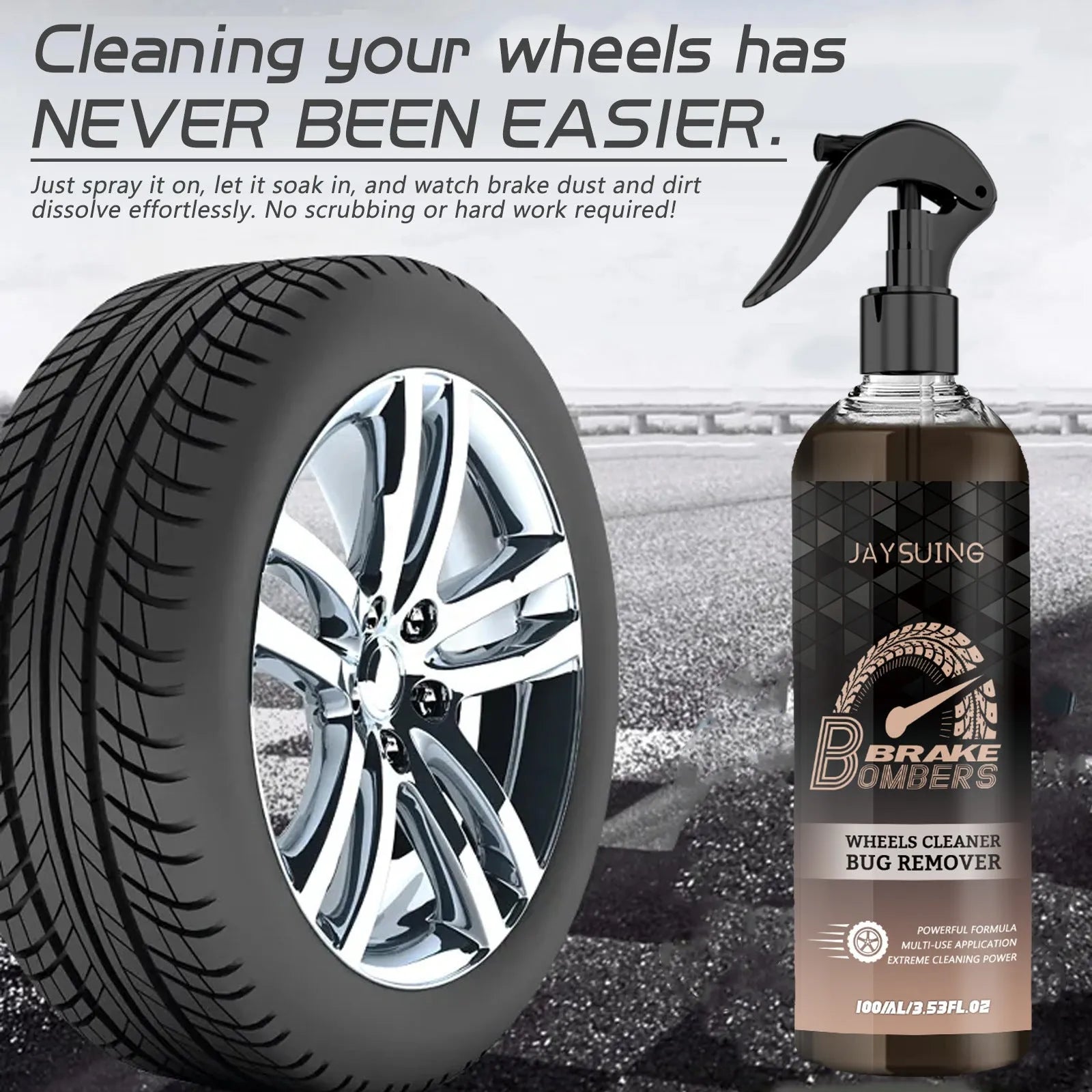 Car brake cleanser kit showing 100ml spray bottle, small sponge, and cleaning cloth for disc maintenance