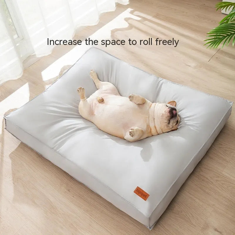 Waterproof dog bed mat with non-slip base, removable washable cover and PP cotton filling