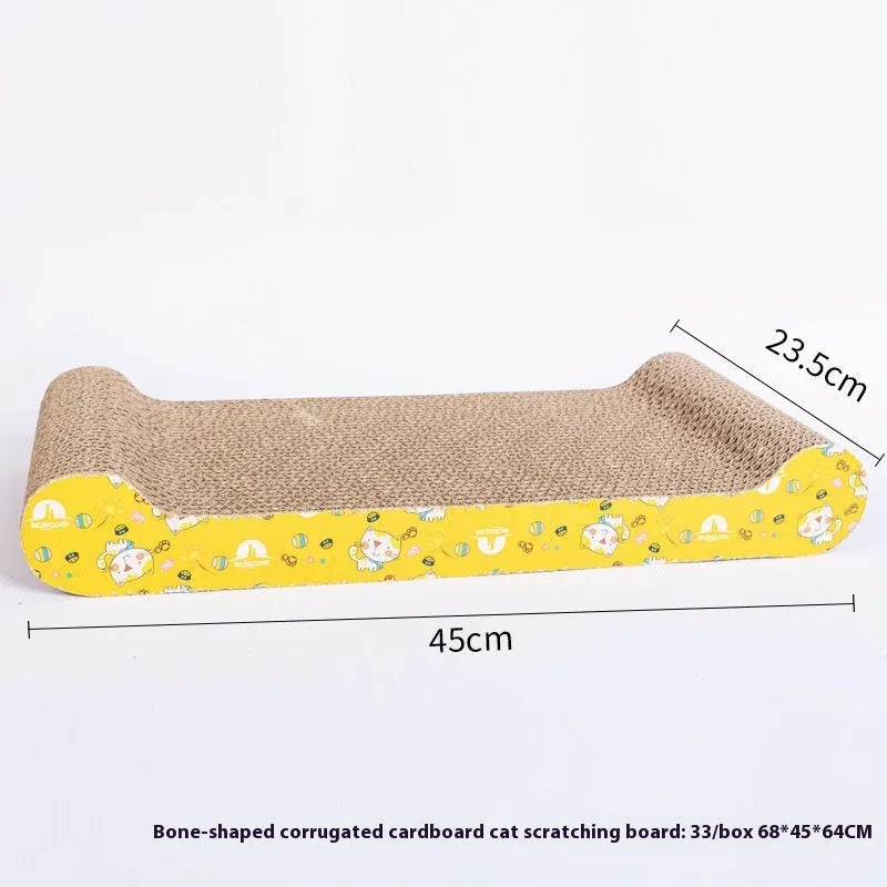 Corrugated paper cat scratch board in simple style design for feline claw grinding