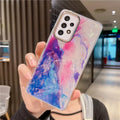 Kauri watercolor marble rainbow fish scale Samsung phone case with non-slip TPU, style options A-E.